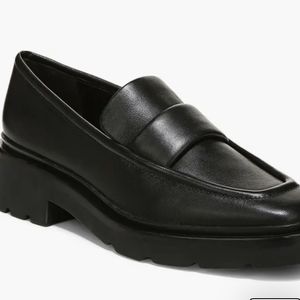 Vince Robin Black Leather Loafers NWOT Size 8